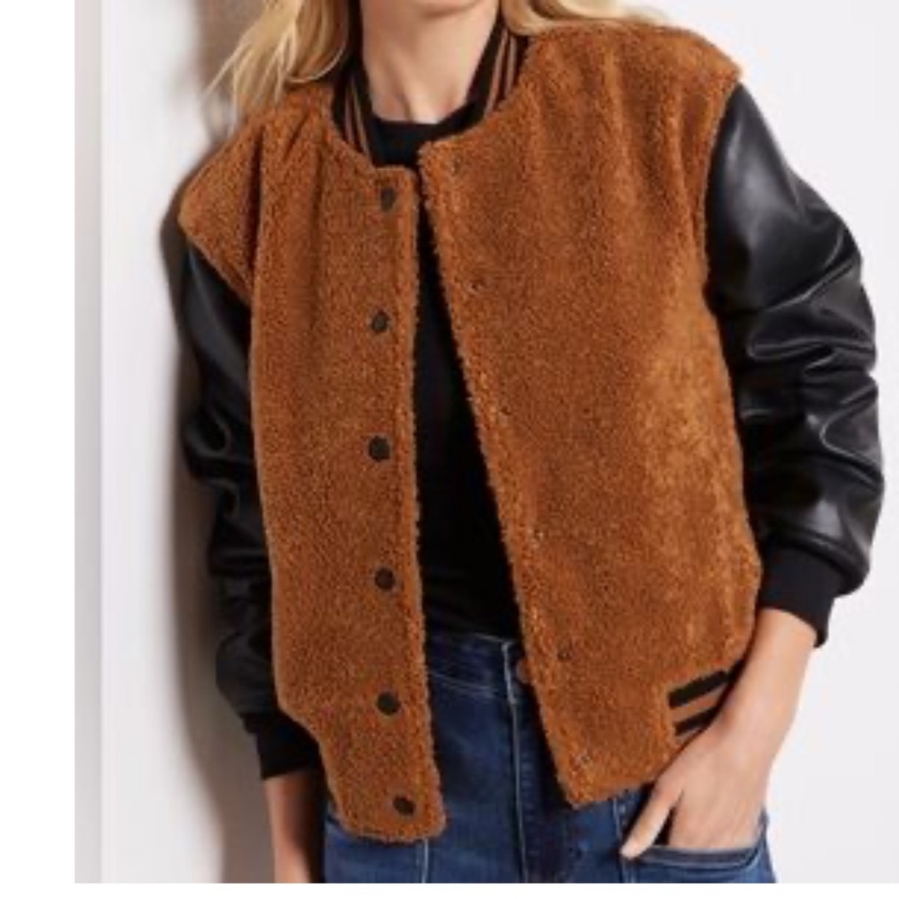 Blank NYC Brown and Black Bomber Jacket